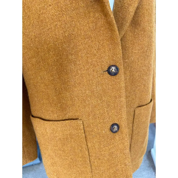 Vintage Eddie Bauer Oversized Mustard Yellow 3 Button 100% Wool Blazer size M - Picture 8 of 8